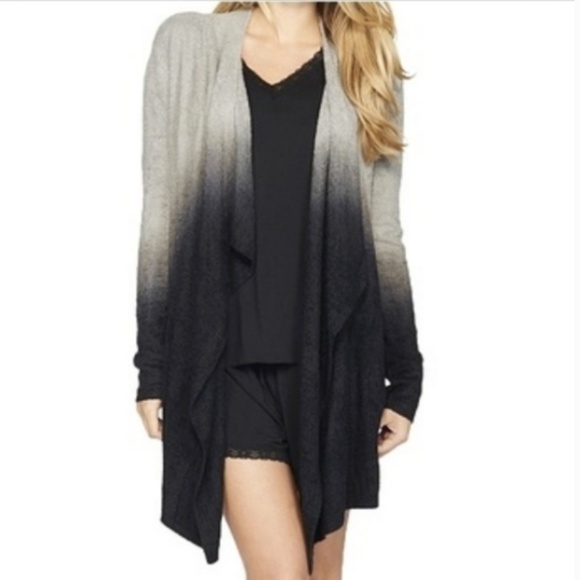 Barefoot Dreams Calypso Cardigan Gray Black Ombre - Picture 3 of 8